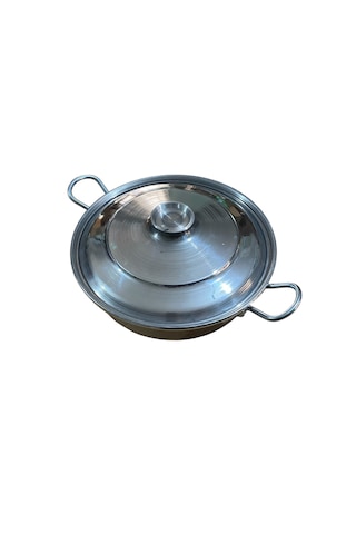 Mobilreyon Alüminyum Kızartma,pilav,karnıyarık,kamp Tavası -kapaklı Tava-28 Cm 4-5 Kişilik Gümüş