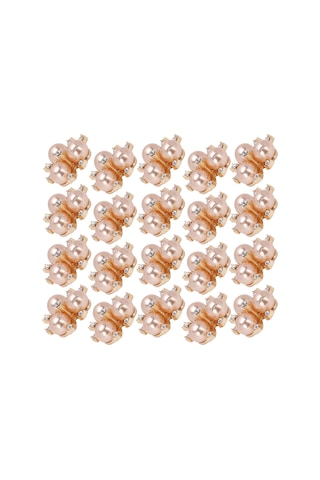 Lemestar Şampanya Rengi 3 İmitasyon İpek Çiçek, Cam Taşlı Broş, Gömlek Yaka/üst Dekorasyon, 20 Adet, Dikiş/çapaklı Kullanim, El Yapımı Aksesuar Malzemesi Çok Renkli