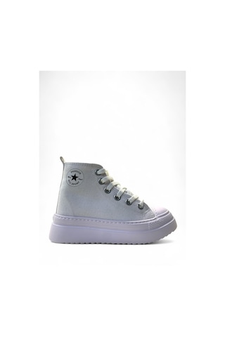 903 Çocuk Keten Bilekli Sneaker Beyaz