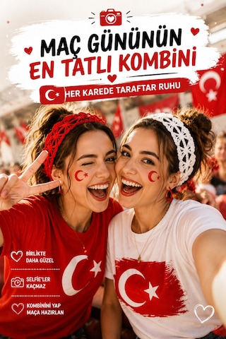 Türkiye Kadın Taraftar Bandanası El Örgüsü Kırmızı Beyaz Saç Bandı Milli Takım Kombini Ayarlanabilir İkili Set