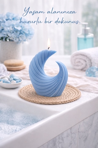 Dekoratif Lüks Soya Mum,el Yapımı Doğal Mum,uzun Yanma Süreli Modern Ev Hediyesi,ev Süsü Mavi 300 G Mavi