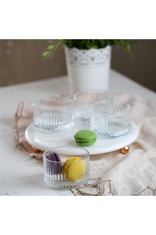 Akayev Mermer Beyaz 25 CM Rose Gold Boncuk Ayak Elysia 4'lü Reçel