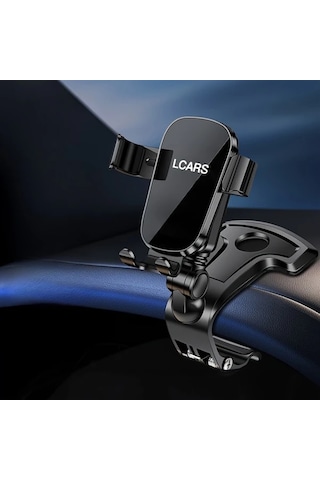 Boatshop1 Lcars Premium Siyah Alaşımlı Ayna Araç Telefon Tutucu Geliştirilmiş Navigasyon Desteği Dönebilen Gösterge Paneli Montajı