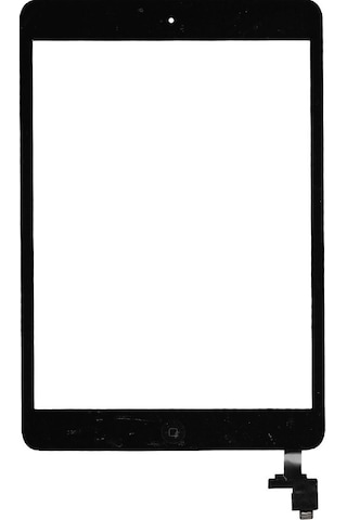 Apple Uyumlu iOS iPad Mini 2 A1432 Butonlu Dokunmatik Siyah