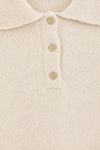 Genel Markalar Kadın Krem Basic Oversize Polo Yaka Yarım Pat Düğmeli Triko Kazak-27aj002 Krem 923050279 Krem