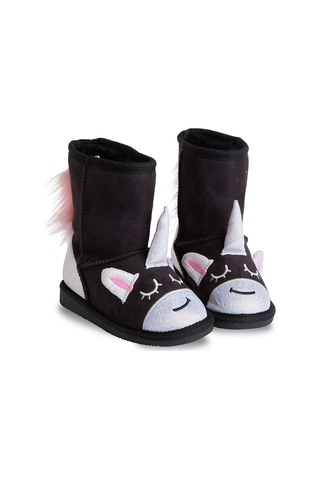 Denokids Siyah Unicorn Kız Çocuk Bot Siyah