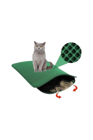 Elekli Kedi Tuvaleti Paspası - 60 X 40 Cm 2li