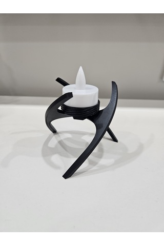 Modern Dekoratif Tealight Işıklı Mum Siyah