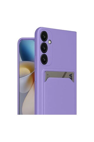 Storeşahin Samsung Uyumlu Galaxy S24 Fe Kılıf Kelvin Kartvizitli Silikon - Lila Shn0720