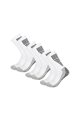 Neevoyu 3 Çift Nefes Alabilir Futbol Çorapları - Kaymayan Tabanlı Erkek Spor Çorapları Beyaz