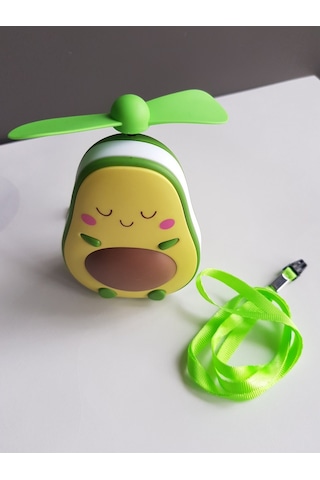 Sevimli Avokado Tasarımlı Led Işıklı Usb Kablolu Mini Fan I Masa Üstü Ve Boyun Kullanımı Vantilatör.