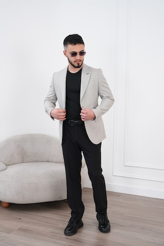 Dupont Classics Dupont Keten Slim Fit 6 Drop Sivri Yaka Çift Yırtmaçlı Erkek Blazer Ceket Metalik
