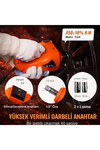 4 Ü 1 Arada Elektrikli Kriko Seti 5 Ton 150 Psı Hava Pompası Bijon Anahtarı Led 12v