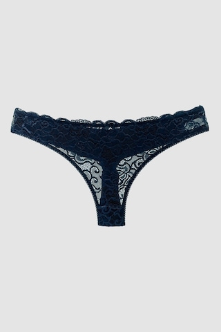 Mistirik Masara Model Yarı Dantelli Tanga String Model Esnek Ve Yumuşak Kumaşlı Külot Lacivert Renk Lacivert