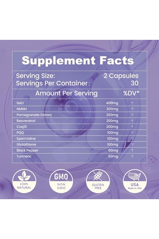 İngreens Powerful Antioxidants With Nad Nmnh Coq10 Resveratrol Spermidine Glutathione 60 Caps Aromasız