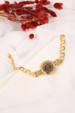 Enderun Kuyumculuk 0.25 Gram Atatürk Görselli Altınlı Bileklik