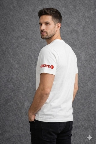 Novalisse Erkek Türkiye Ay Yıldız Baskılı 10 Numara Forma Tişört Taraftar T-shirt - Beyaz Çoklu Renk