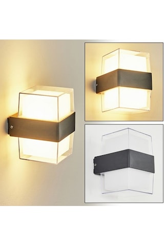 Waembro 10 Watt Gün Işığı Led Armatür, Bahçe, Balkon, Banyo, Villa Dış Cephe, Kapı Giriş Armatürü Siyah