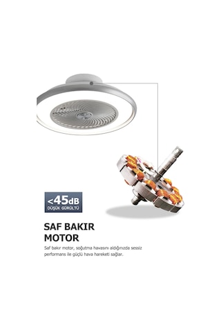 Dlc Araceli 56 Cm Gümüş Renk Tavan Vantilatörü