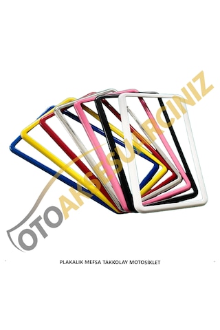 Plakalık Plastik Tak Kolay Motor Motosiklet Siyah Çerçeveli 1 Ad