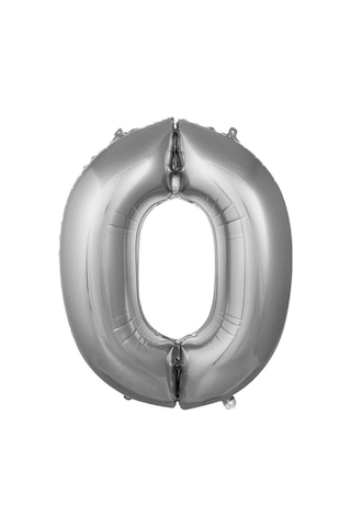 Folyo Balon Rakam Gümüş Renk 40 İnc 100 Cm Helyum Uyumlu 0