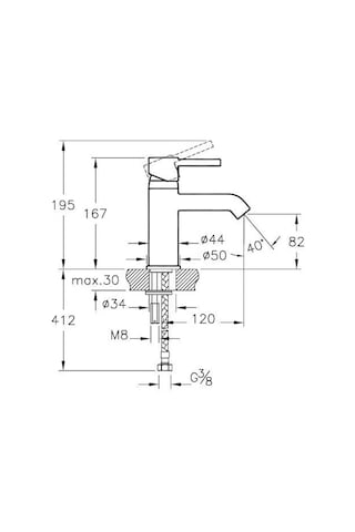 Minimax S A41984 Lavabo Bataryası, Krom Diğer