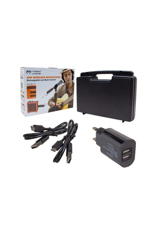 Ayt Magicvoice Mv-19585 Uhf Gitar Tip Kablosuz Mikrofon 6.3mm Kablosuz Gitar Müzik Aleti Cihazı 40 Metre Çekim