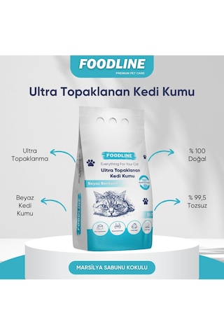 Foodline Marsilya Sabunu Kokulu İnce Taneli Bentonit Topaklaşan Kedi Kumu 10 L