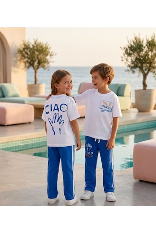 Baby Lory Kids Store Unısex Baskılı Çocuk Takım Krem