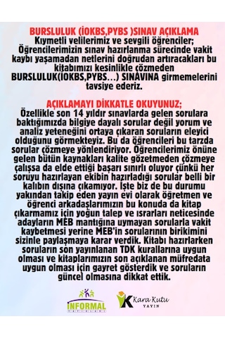 2027 6.sınıf İOKBS Bursluluk Tüm Dersler Çıkmış Soru Bankası Tek Kitap Yeni Sistem Tamamı Çözümlü