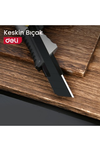 Delı Profesyonel 18 Mm Sk2 Kırılabilir Maket Bıçağı Alüminyum Alaşımlı Gövde