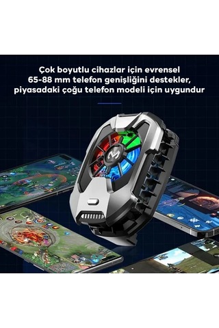 Memo Dla8 Cep Telefon Soğutma Fanı Radyatör Soğutucu Rgb Led Işıklı- 5775