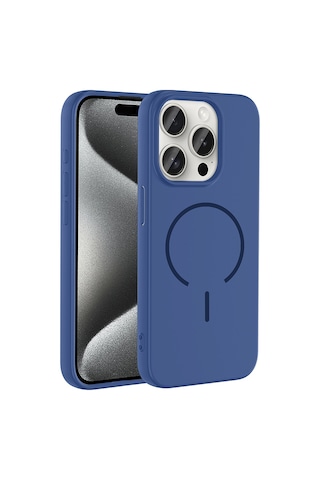 Zore Apple iPhone Uyumlu 15 Pro Kılıf M-safe Şarj Özellikli Omsy Meta Kapak - Siyah