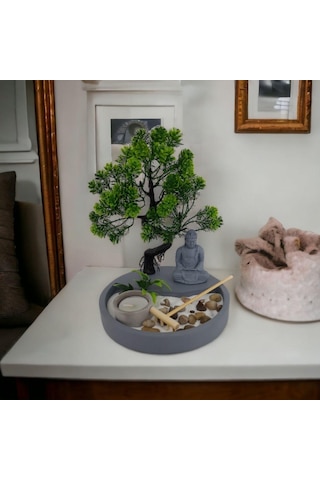 T.concept Mini Buda Heykeli Yuvarlak Zen Bahçesi
