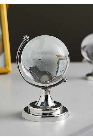 Dekoratif Cam Dünya Küresi Masa Ofis Dekoru 8x12 Cm