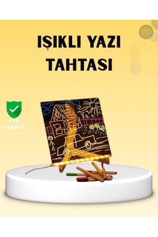 Led Işıklı Akrilik Yazı Tahtası Renkli Kalem Setiyle