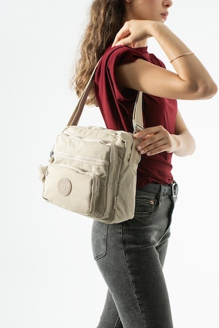 Baginn Kadın Postacı Çanta 28 32 Cm 571 Collection Klinkır Hafif Yağmur Geçirmez Klinkır Kumaş Çok Cepli Krem