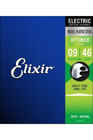 Elixir 19027 Optiweb Custom Light Elektro Gitar Teli 9-46 Elixir 19027 Optiweb Custom Light Elektro Gitar Teli 9-46