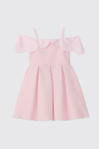 Panço Kız Çocuk Pembe Parti Elbisesi