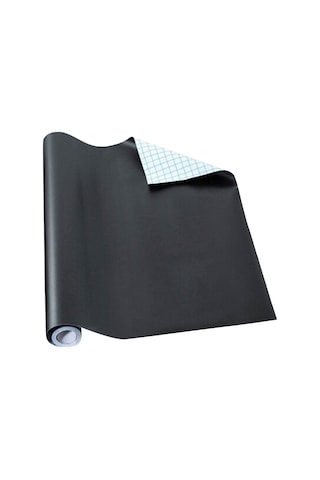 Honmex Vinil Magnetik Siyah Tahta Sticker 45x200cm - Eğitim, Ofis Ve Ev Kullanıma Uygun Yazma Alanı, Kolay Yüklenir Ve Temizlenir Siyah