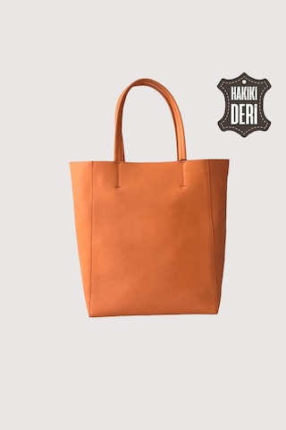 Hakiki Deri Kadın El Çantası Turuncu Smr8751 Turuncu