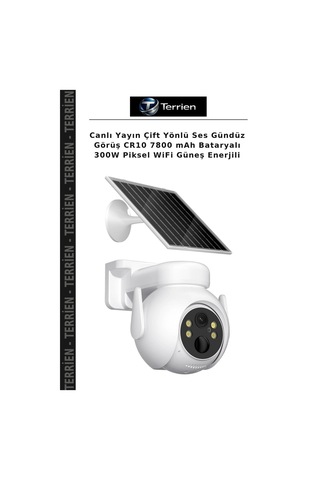 Canlı Yayın Çift Yönlü Ses Gündüz Görüş Cr10 7800 Mah Bataryalı 300w Piksel Wifi Güneş Enerjili Çok Renkli