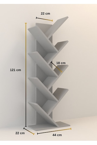 Ağaç Kitaplık Beyaz Mükemmel Dekoratif Kitap Rafı