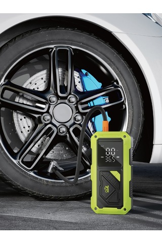 7go 7a4 Akü Takviyeli Hava Pompası & Jump Starter 10000mah Powerbank Çok Fonksiyonlu Araç Destek C
