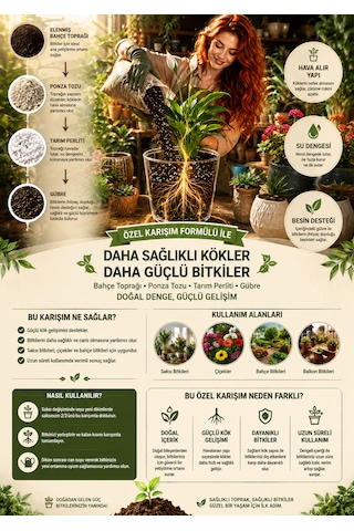3 Litre Bitki Toprağı Saksı Toprağı Bahçe Toprağı Tarım Perliti Ponza Tozu Ve Gübre Karışımı 3 L