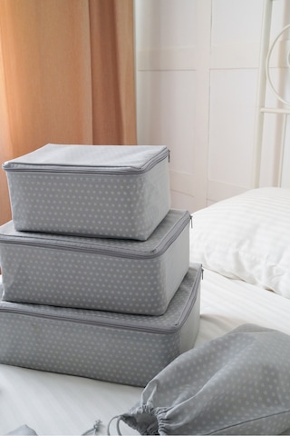 Serstil 7 Parça Bebek Bakım Çantası - Gri Benekli