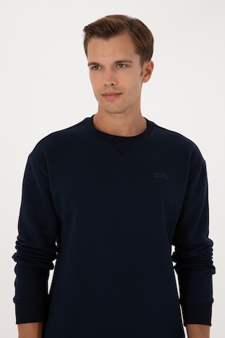 U.S. Polo Assn. Erkek Comfort Fit Bisiklet Yaka Şardonlu Lacivert Basic Sweatshirt 50313757-VR033