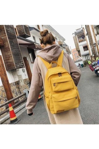 Dancemonkey Buyuk Kapasiteli Kanvas Sırt Çantası: Okul Ve Tatil İçin Şık Ve Dayanıklı Tasarım Çok Renkli