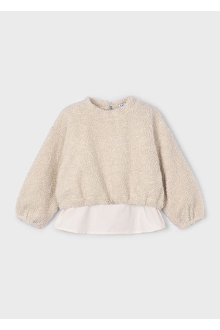 Mayoral Bej Kız Çocuk Peluş Sweatshirt 4431 Bej