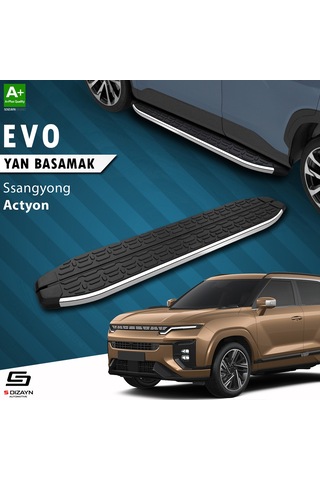 S-dizayn Ssangyong Actyon Evo Krom Yan Basamak 183 Cm 2024 Üzeri A+ Kalite